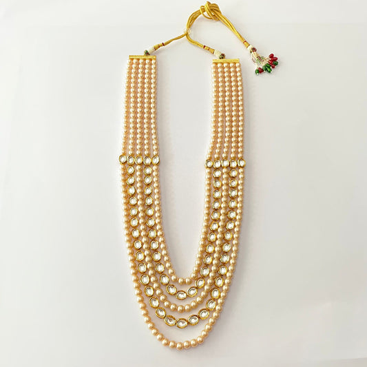 Long Kundan Pearl Necklace