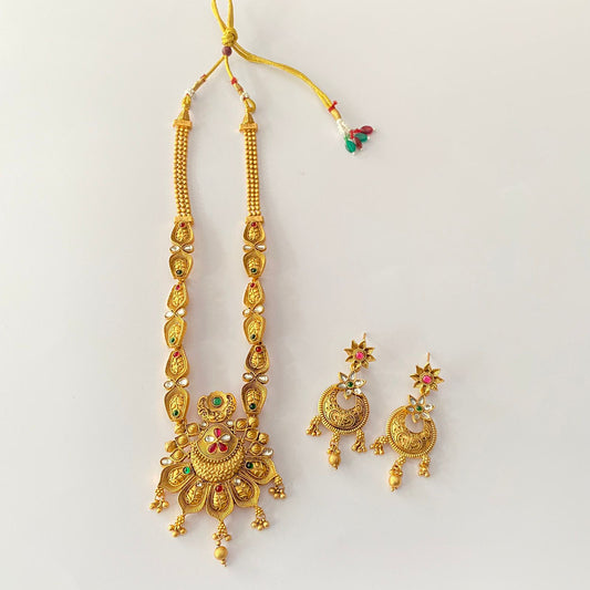 Gold Plated Necklace With Earring