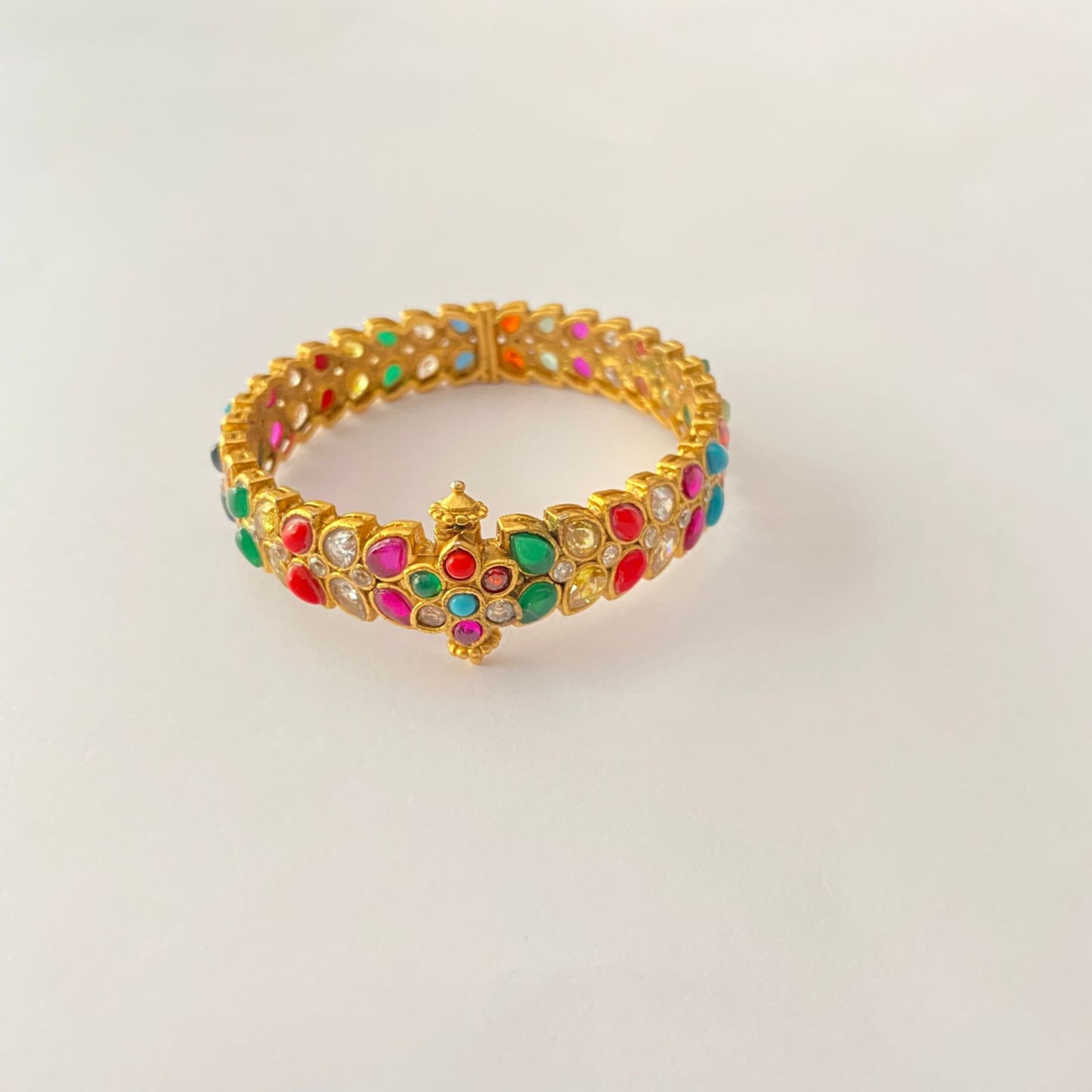 Gold Plated Navaratna Single Bangles