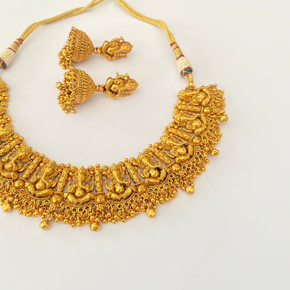 Ganpati Gold Plated Temple Necklace Set