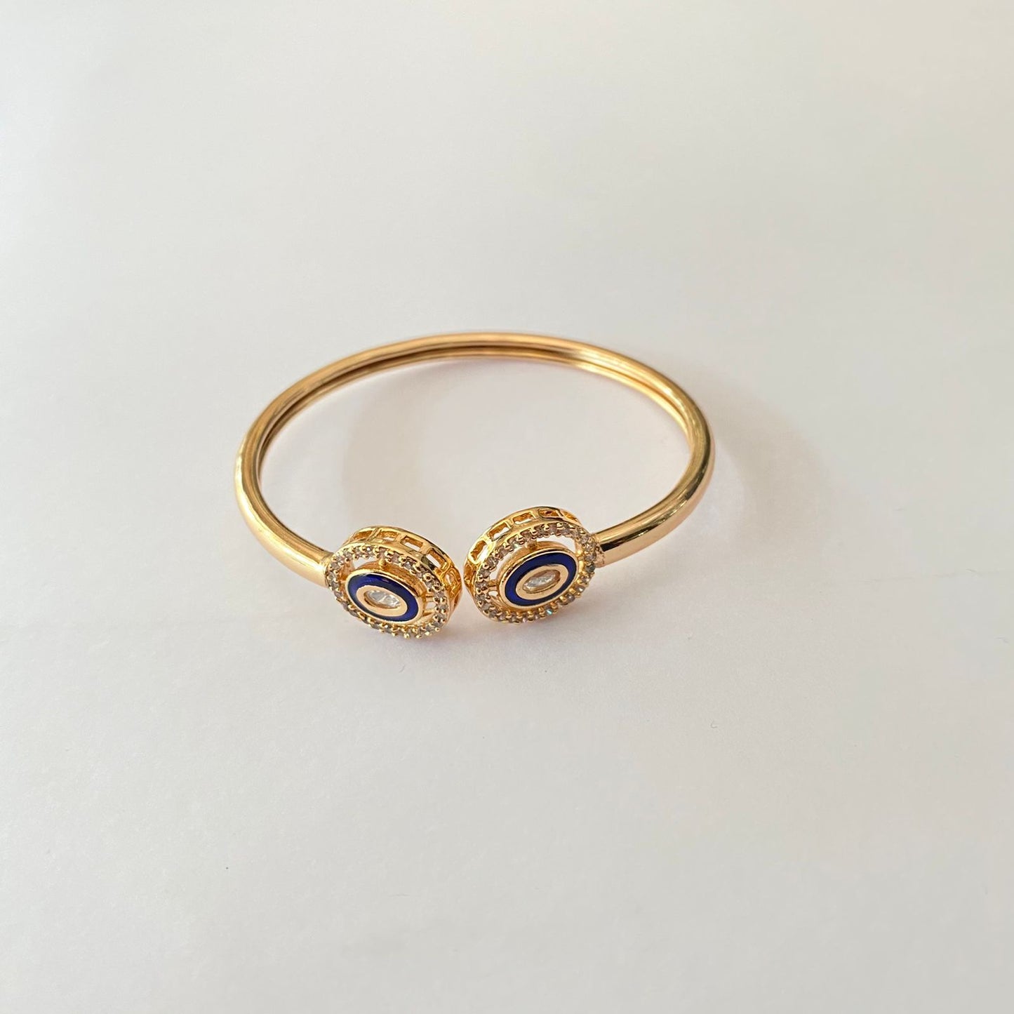 Diamond Blue Polki Rose Gold Plated Bracelet