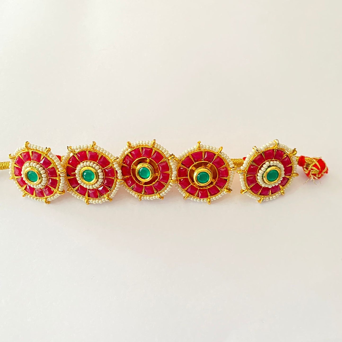 Ruby Emerald Stone Borla For Rajasthani Traditional