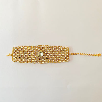 Diamond Kundan Gold Plated Bracelet