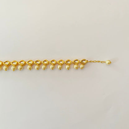 Kundan $ Pearl Gold Plated Bracelet