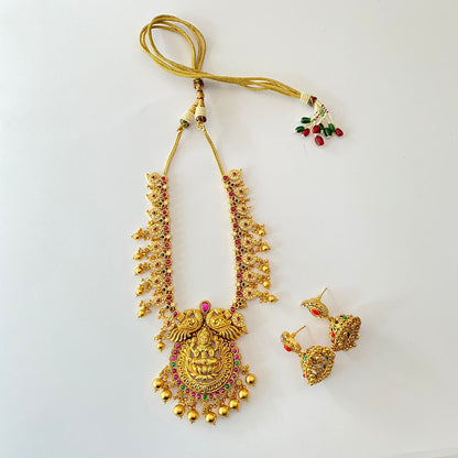 Lakshmi Designs Emerald $ Ruby Stone Necklace Set