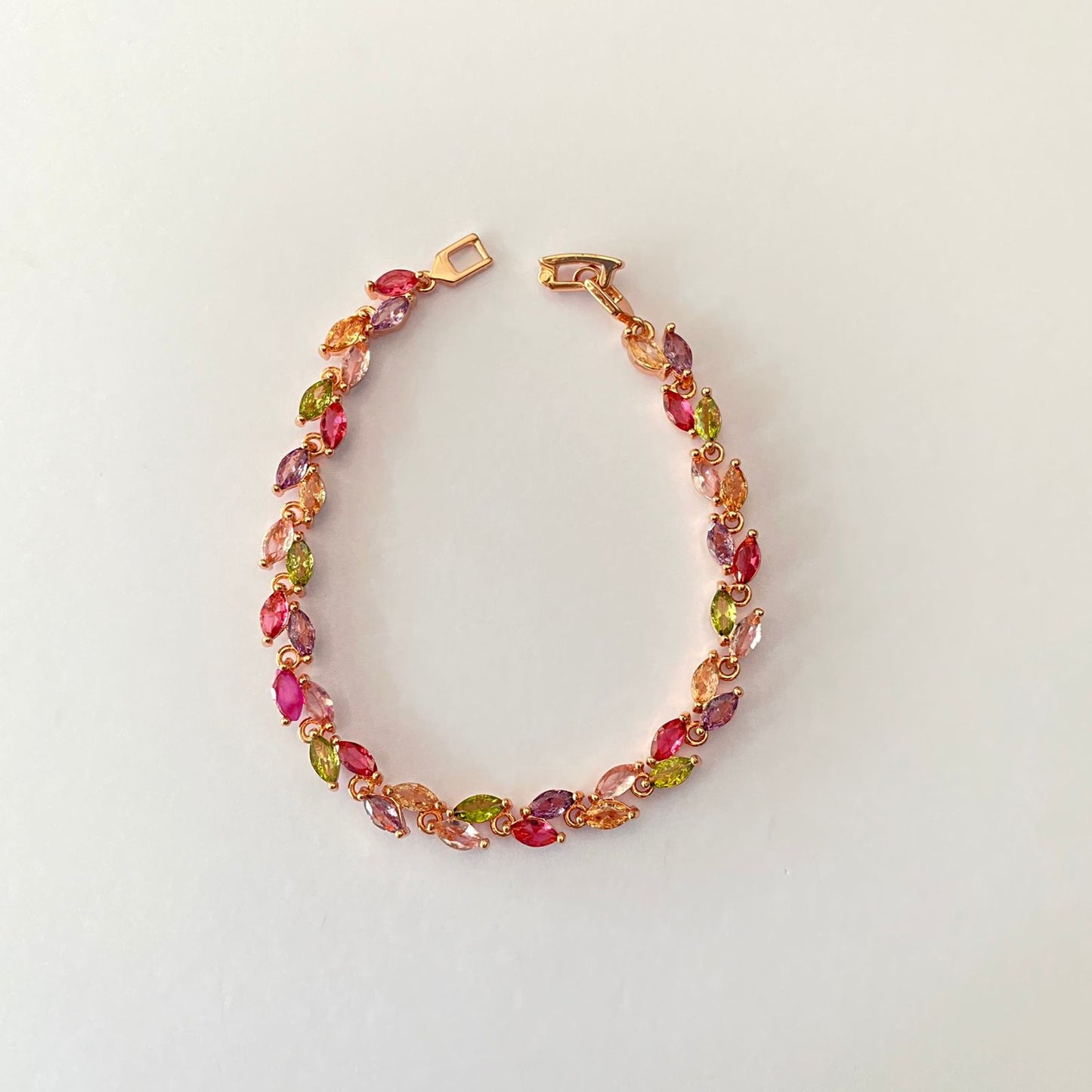 Rose Gold Plated Multi Color Bracelet