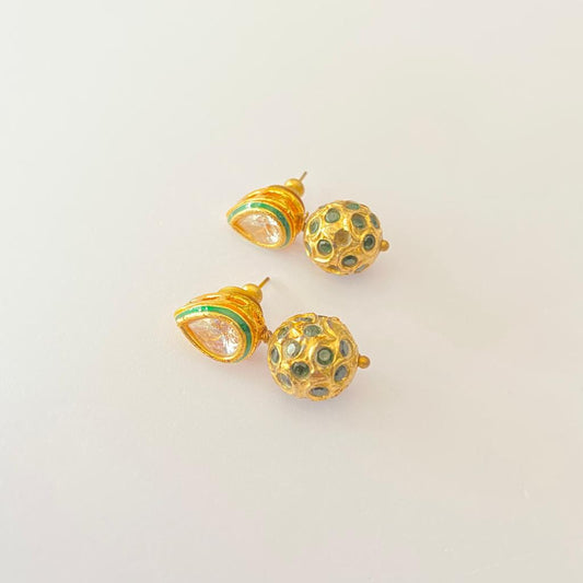 Polki Drop Shape Earring