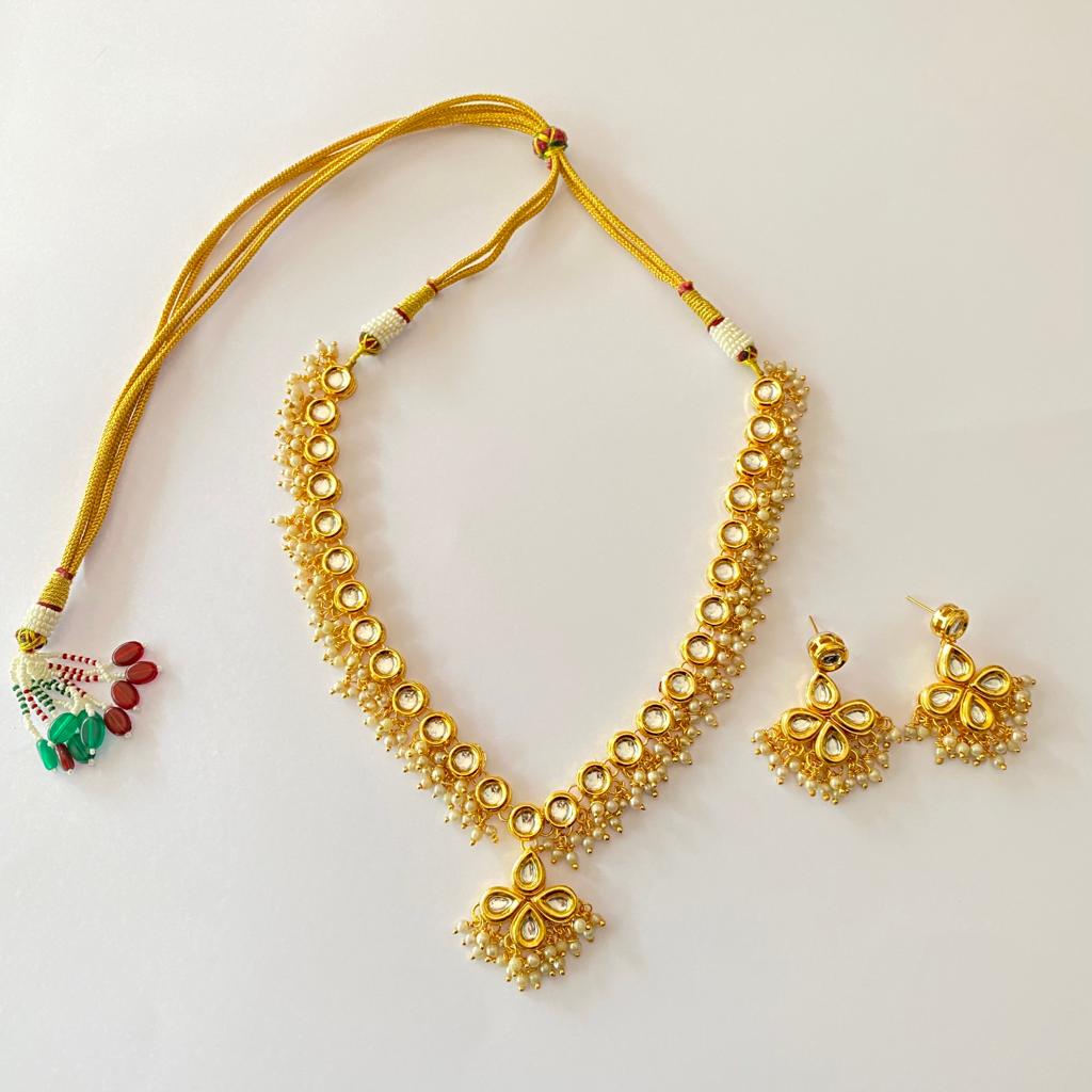 Kundan Polki With Small Pearl Necklace Set
