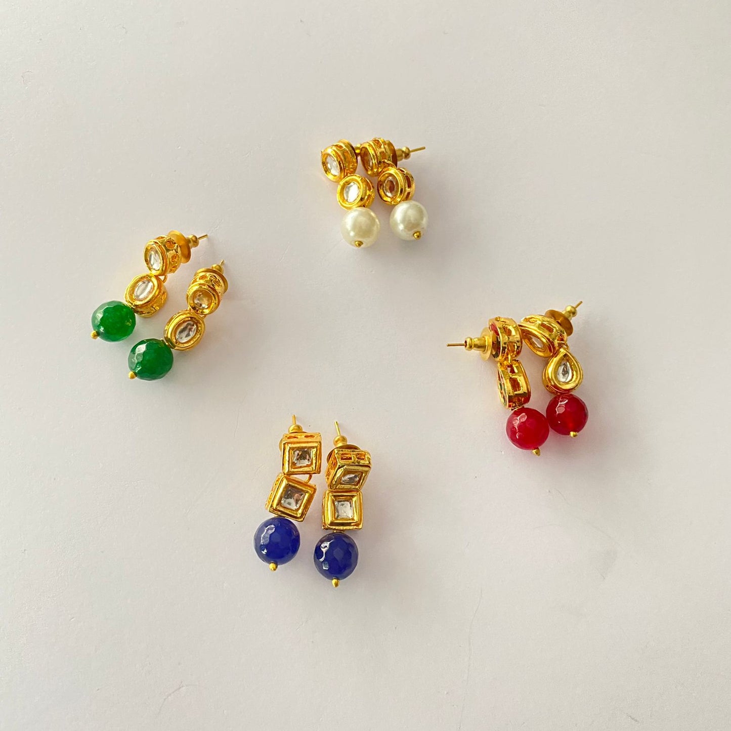 Gold Plated Kundan Pearl Earring