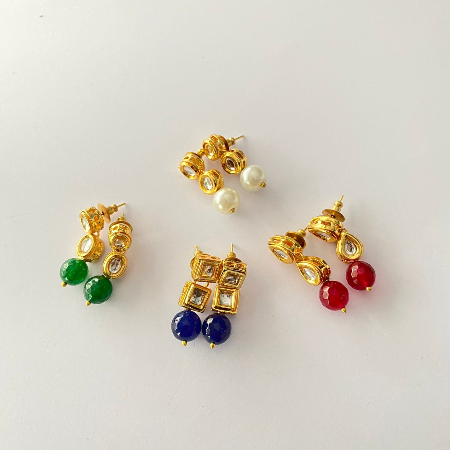 Gold Plated Kundan Pearl Earring