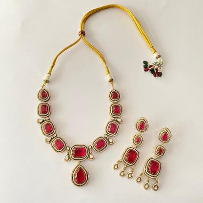 Ruby Diamond Necklace Set