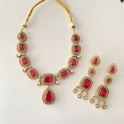 Ruby Diamond Necklace Set