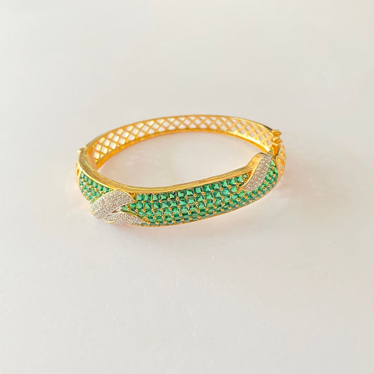 Gold Plated Emerald Diamond Bracelet