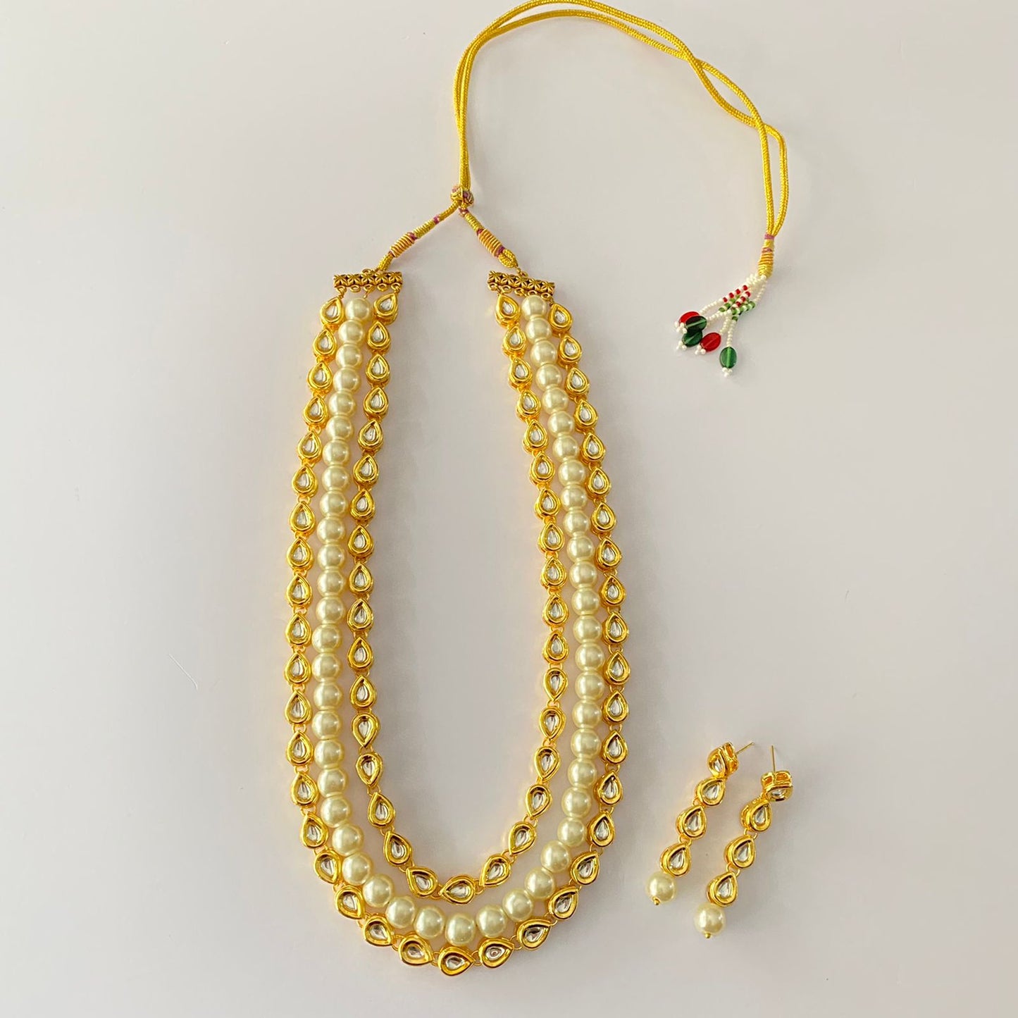 Gold Plated Kundan Pearl Necklace