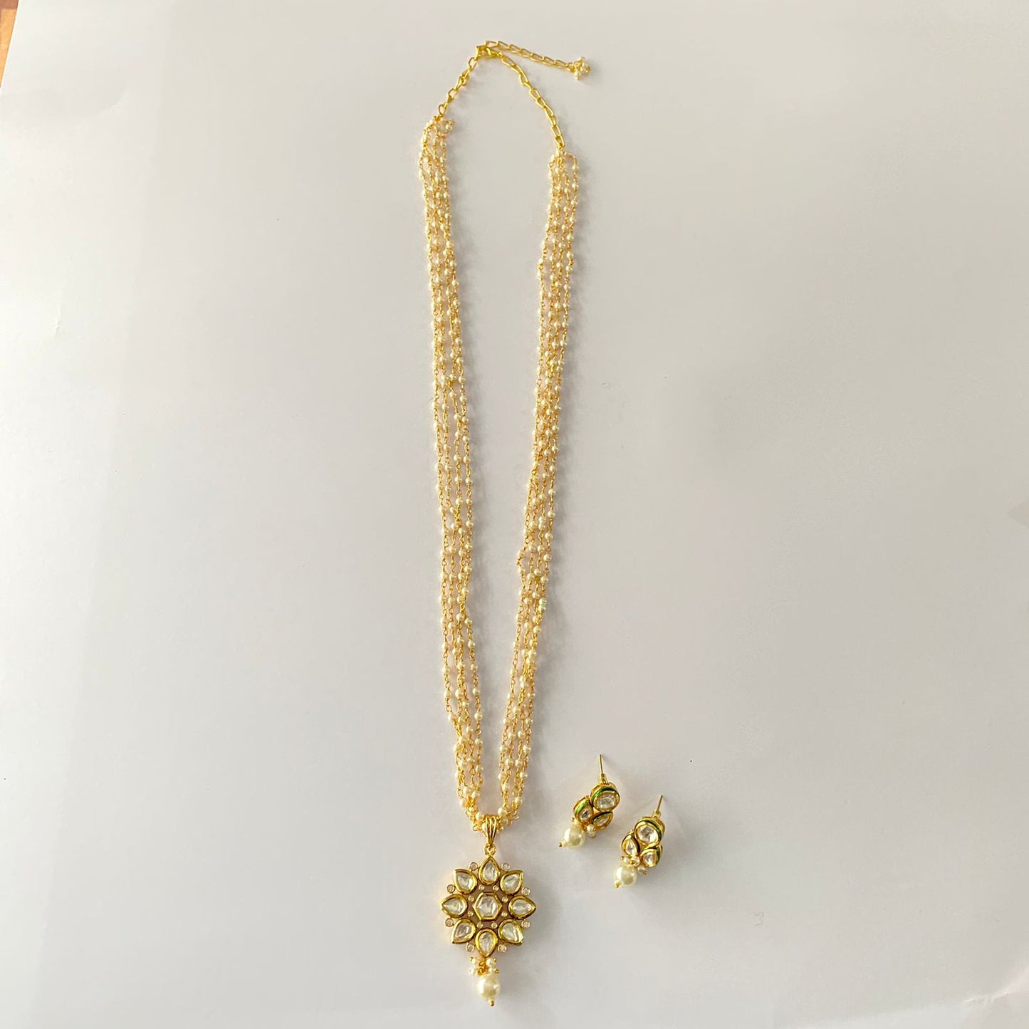 Kundan Pearl Necklace Set