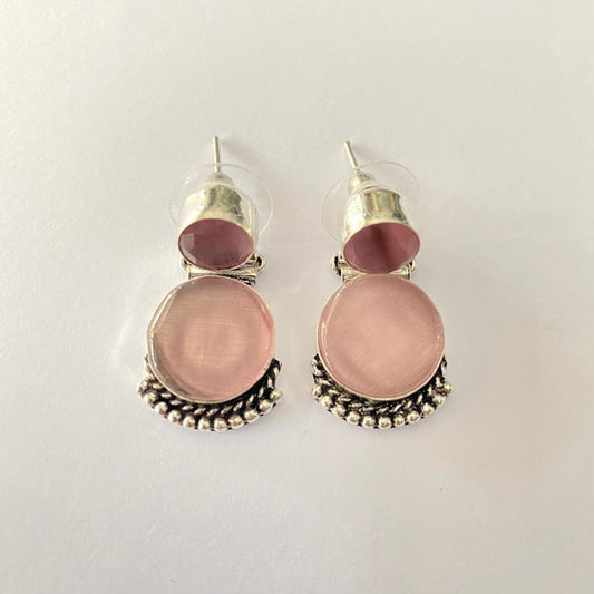 Pink Peach Western Oxidised Earring
