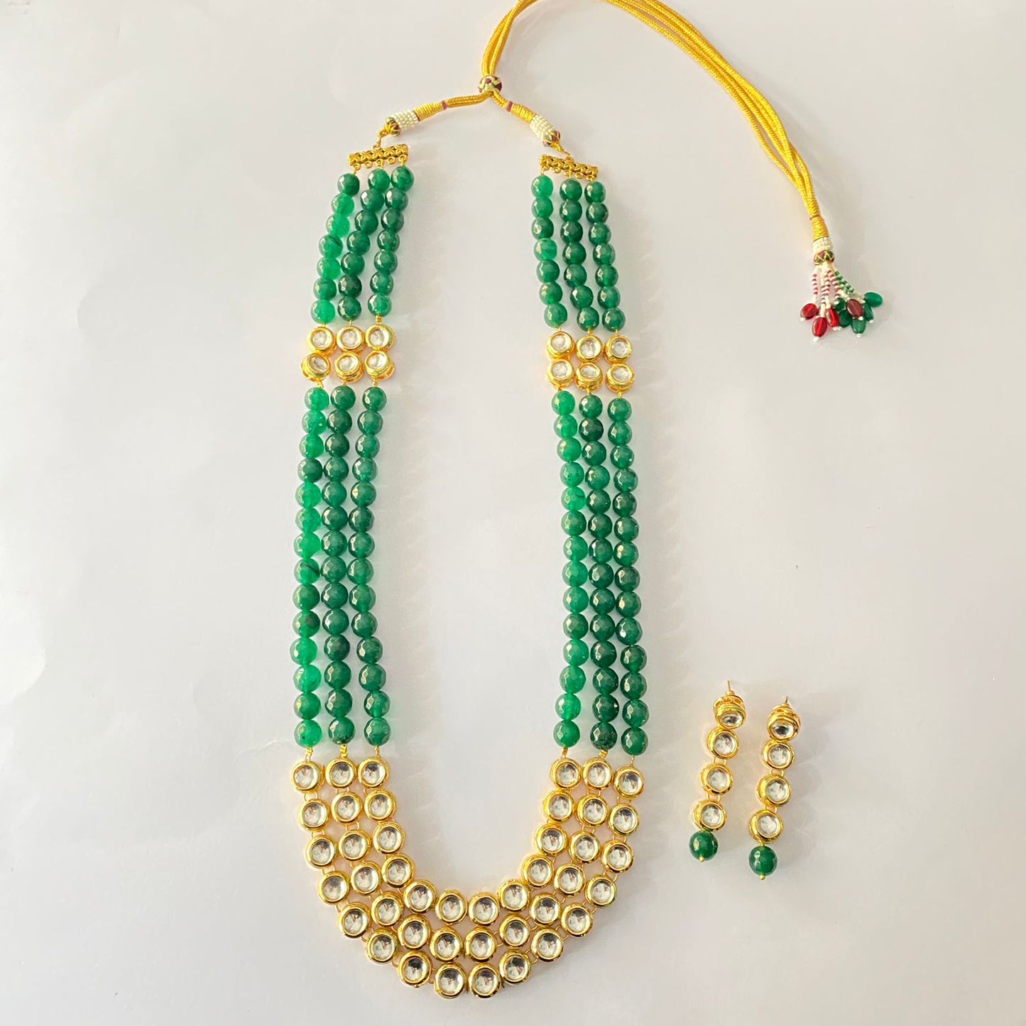 Emerald Pearl Kundan Long Necklace