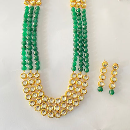 Emerald Pearl Kundan Long Necklace