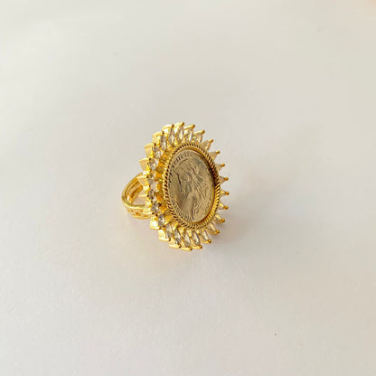 Diamond Gold Plated Gini Ring