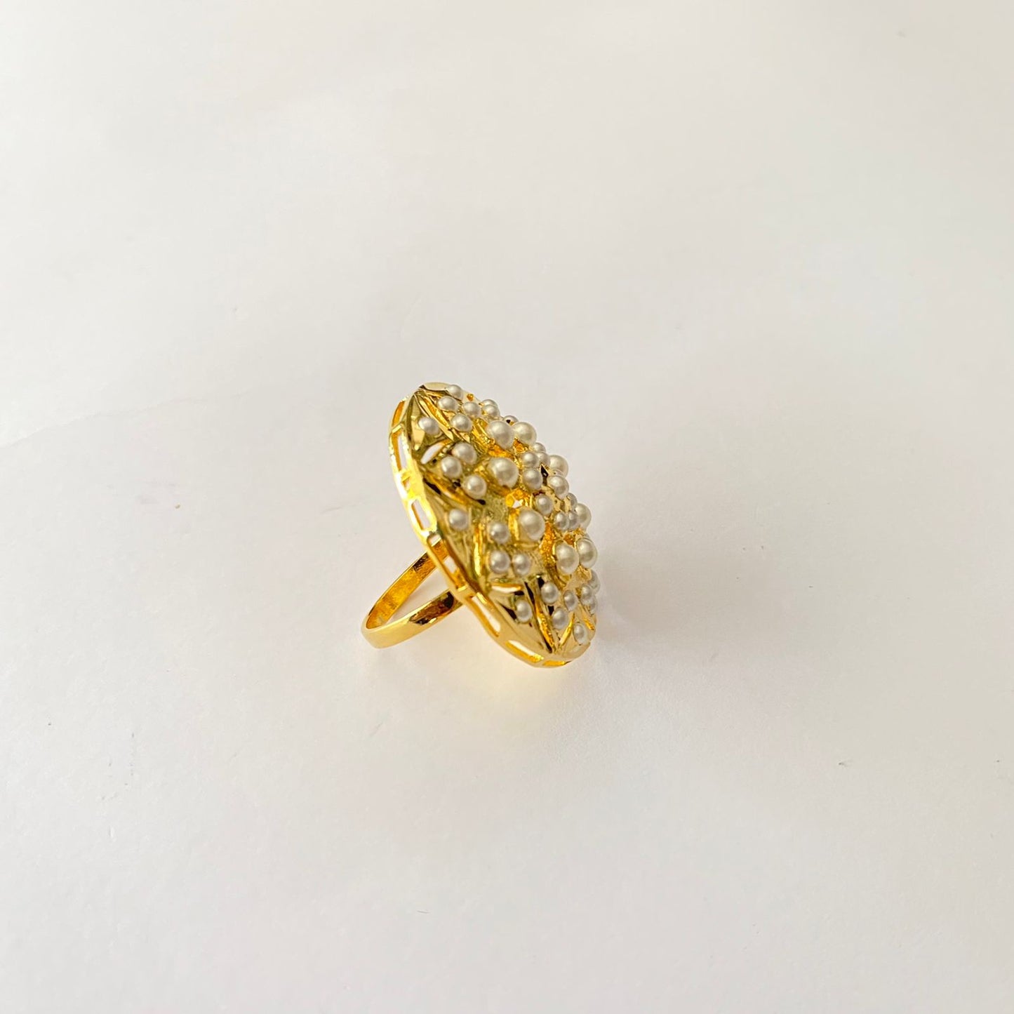 Gold Plated Jadau Ring