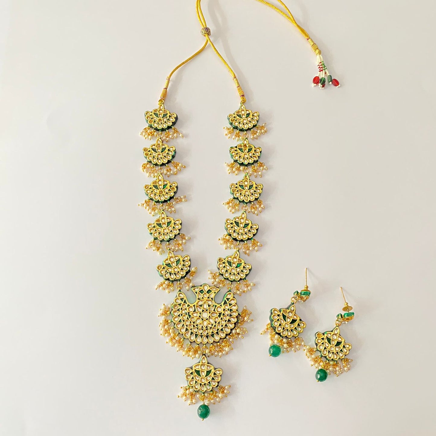 Polki Emerald Necklace Set