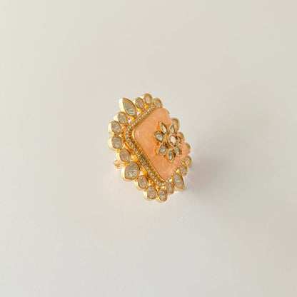 Polki Diamond Peach Ring