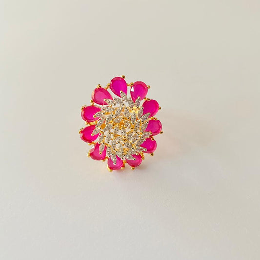 Pink Diamond Floral Classic Ring