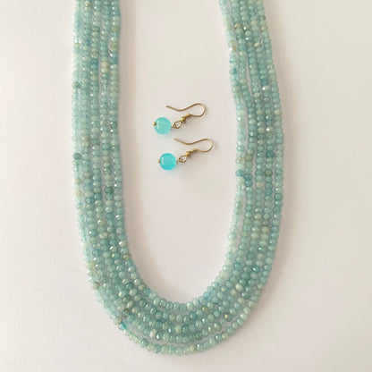 Aquamarine Multi Layer Necklace Set