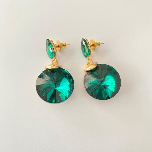 Emerald Gold Plated Classic Earring