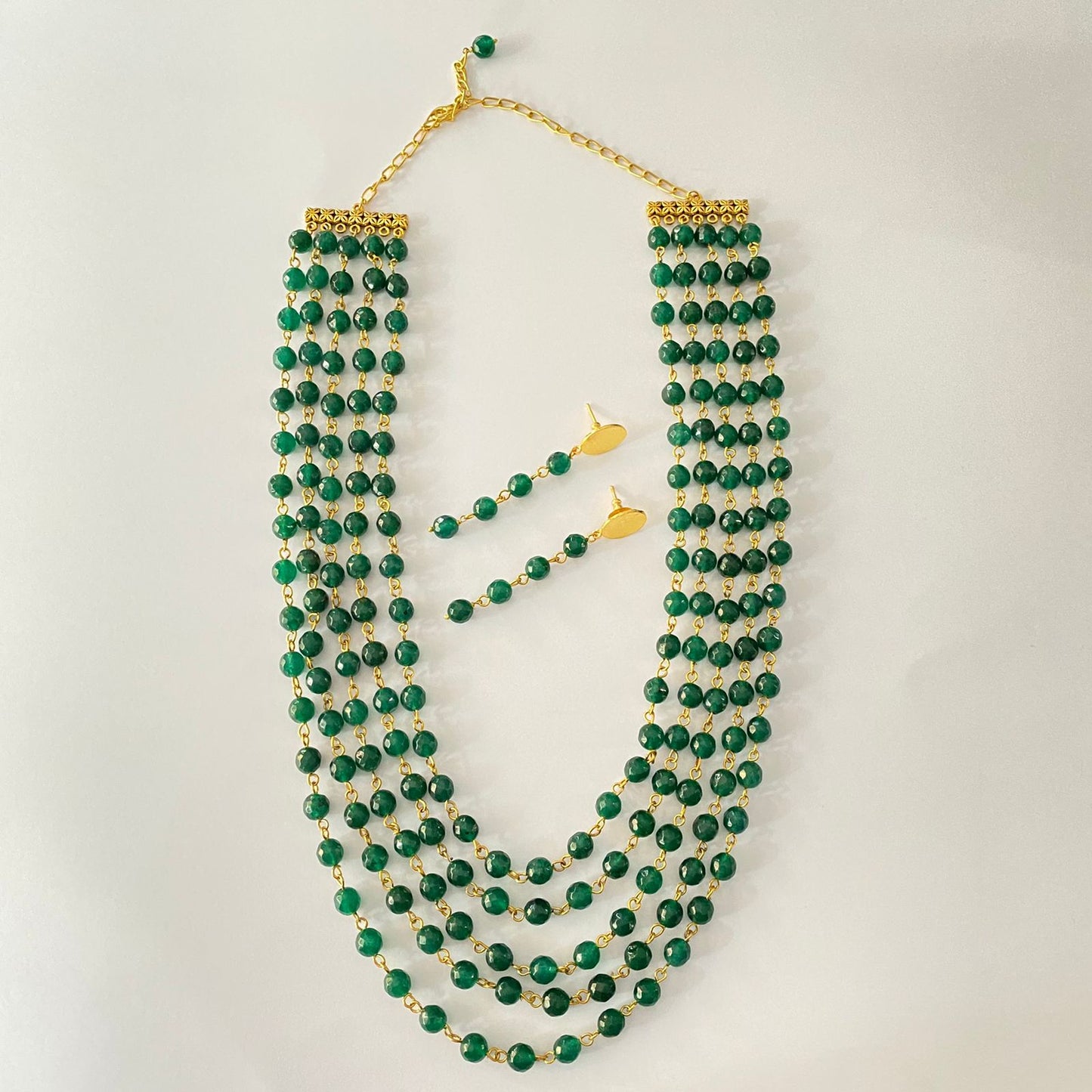 Emerald Stone Necklace Set