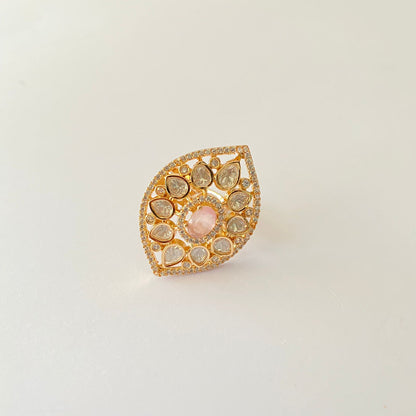 Polki Gold Plated Baby Diamond Ring