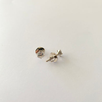 Pure Silver 92.5 Small Diamond Stud