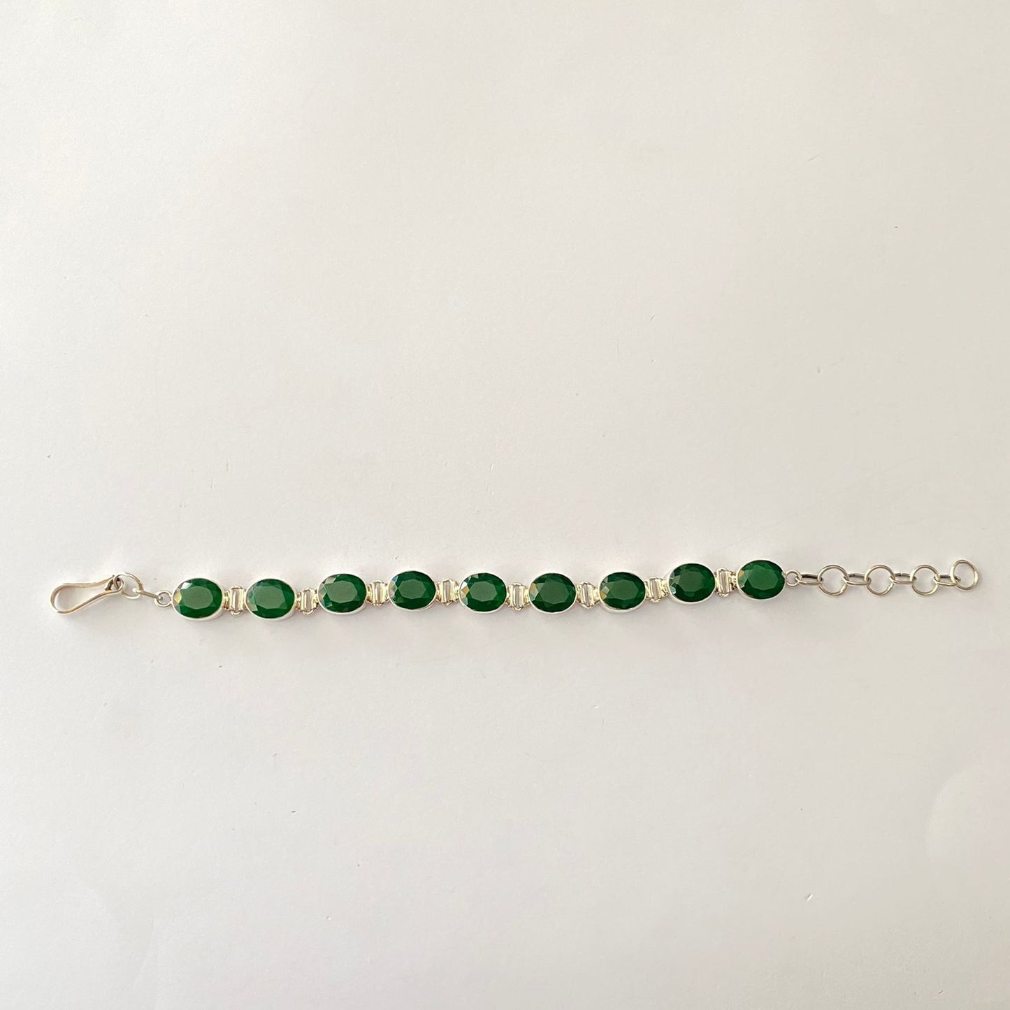 Pure Silver 92.5 Emerald Bracelet