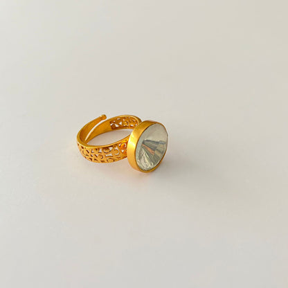 Polki Gold Plated Ring