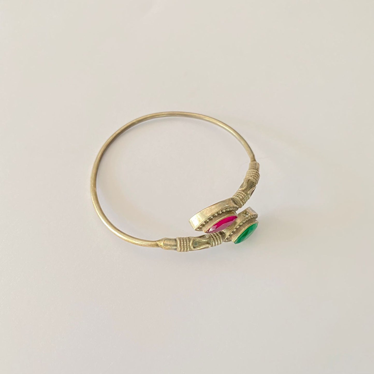 German Silver Based Ruby & Emerald Bracelet