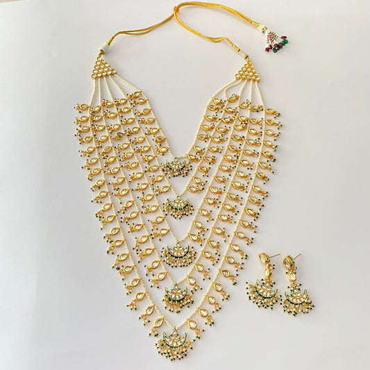 5 Layered Kundan Ranihaar Necklace Set