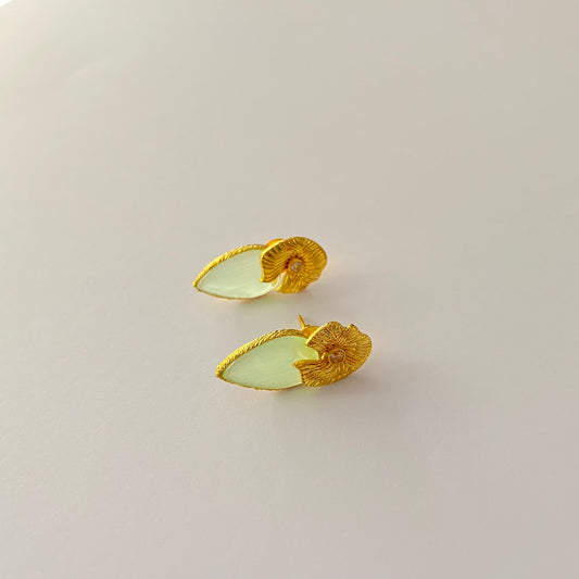 Aquamarine Gold Plated Earring