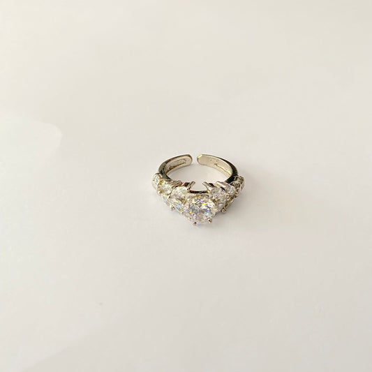 Pure Silver 92.5 Diamond Ring