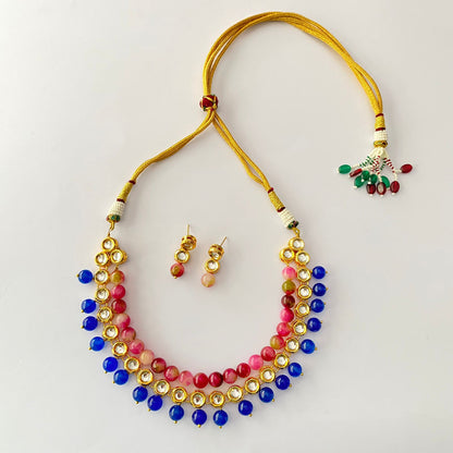 Gold Plated Kundan Pearl Necklace