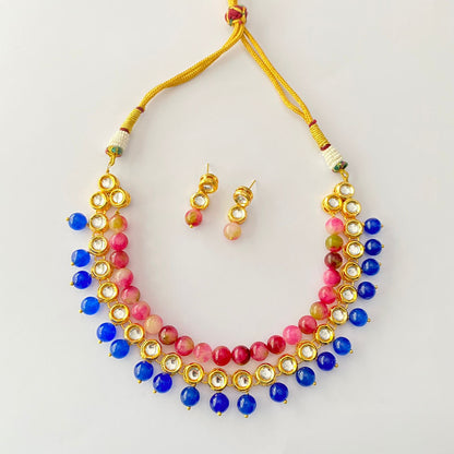 Gold Plated Kundan Pearl Necklace