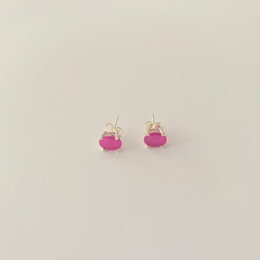 Pink sapphire pure silver 92.5 Earring