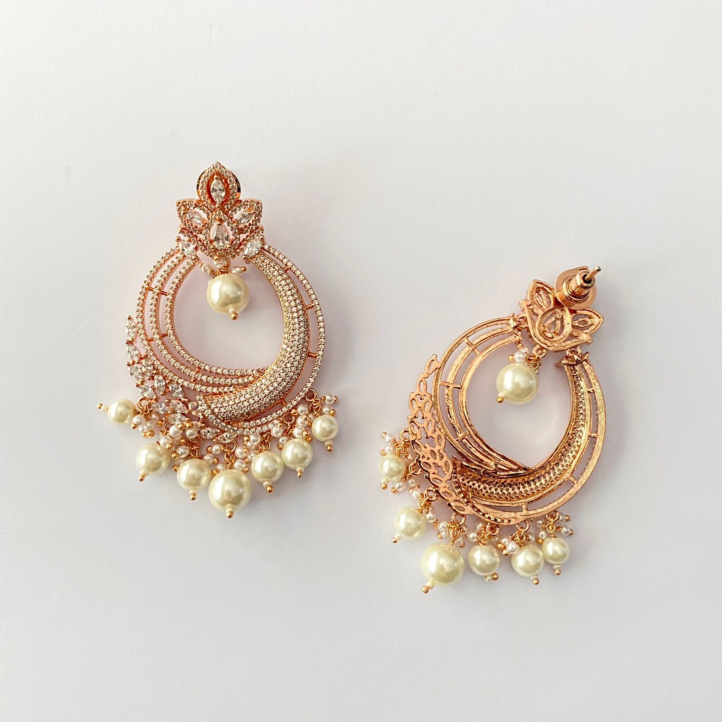 Rose Gold Plated Diamond Earring