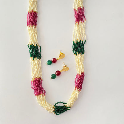 Multi Moti Beads Necklace Set