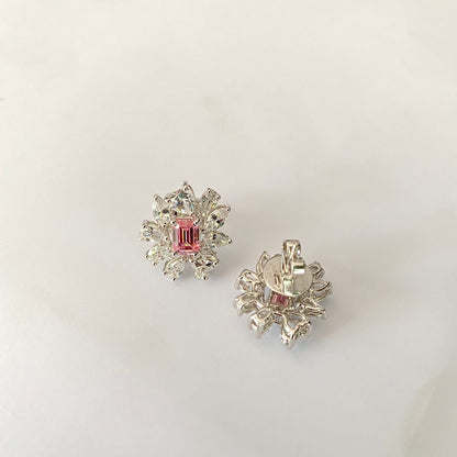 Pink Diamond Pure Silver 92.5 Stud