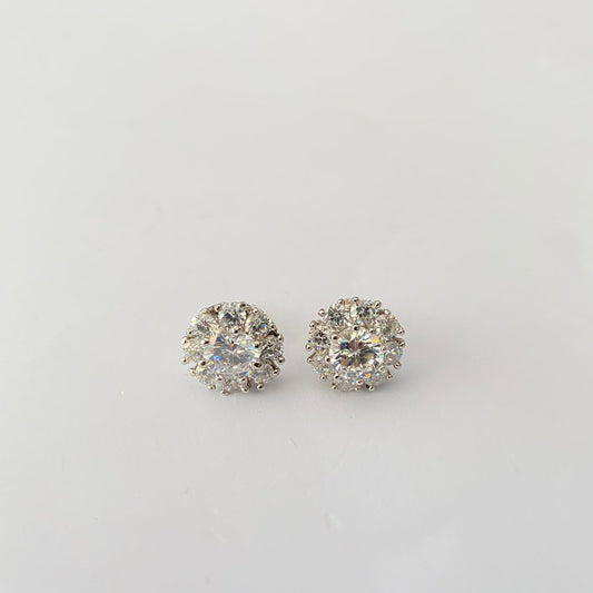 92.5 Pure Silver Diamond Stud