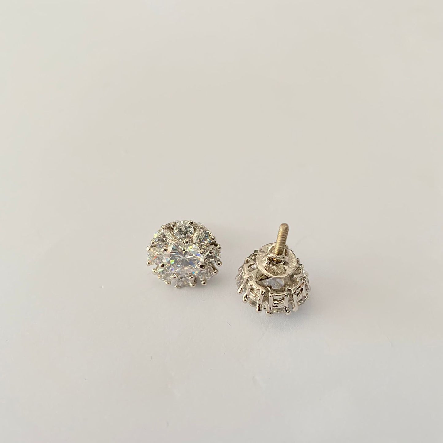 92.5 Pure Silver Diamond Stud