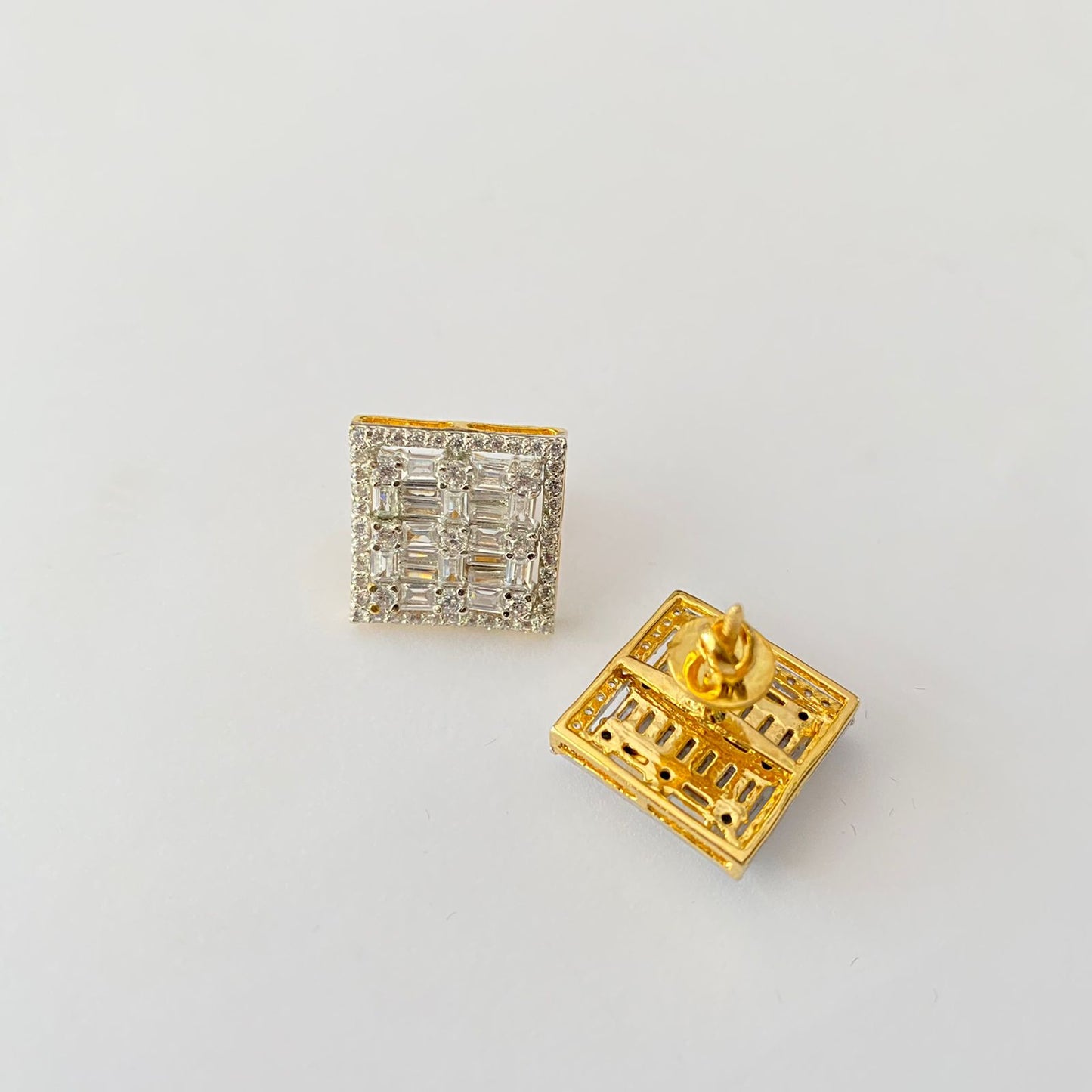 Gold Plated Pure Silver 92.5 Big Stud