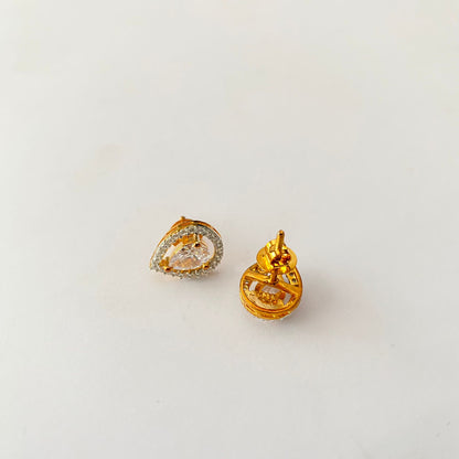 Gold Plated Pure Silver 92.5 Diamond Stud