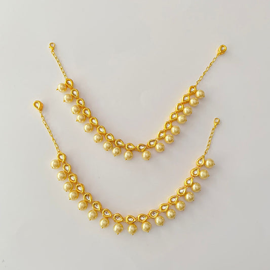 Kundan Pearl Anklet