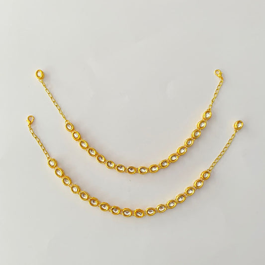 Gold Plated Kundan Anklet